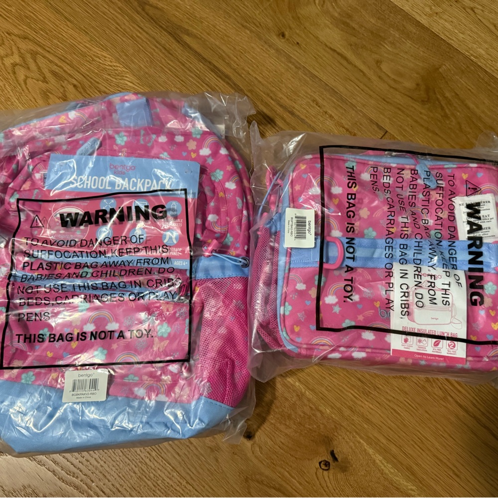 Bentgo rainbow school backpack and delux insulated lunch bag bundle NWT